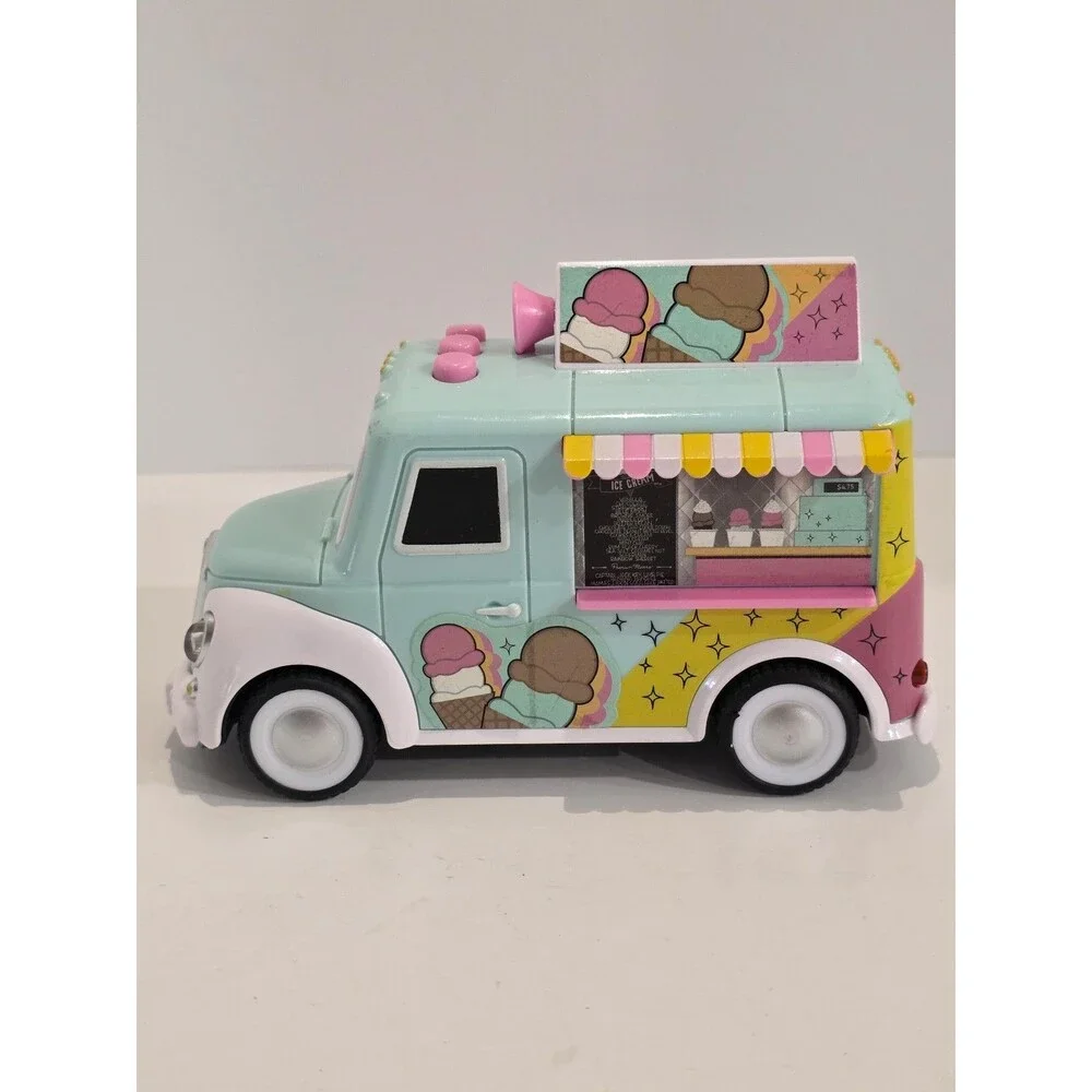 MAXX ACTION ICE CREAM TRUCK TOY FRICTION  MOTOR LIGHTS & SOUNDS (RUBBER TIRES)